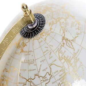 Globo Terrestre Branco e Dourado | Homeart - Design e Decoração de Interiores | 19000774