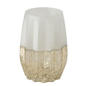 Jarra em Vidro Lacado - Branco e Dourado (Grande) Bonita jarra em vidro lacado Branca e Dourada