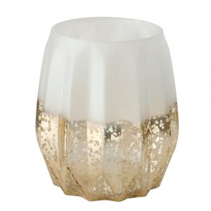 Jarra em Vidro Lacado - Branco e Dourado Bonita jarra em vidro lacado Branca e Dourada
