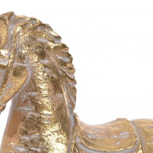 Figura Cavalo em Resina Dourado Bonito Cavalo em Decapé Dourado Em Resina