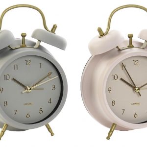 Relógio Despertador Metal - Rosa Bonito relógio despertador em metal rosa Ponteiros e números em dourado