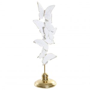 Figura Borboletas Figura em Resina - Borboletas Branco e Dourado