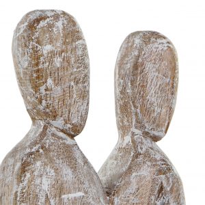 Figura/Estatueta em Madeira e Metal - Família Bonita Peça decorativa Estatueta que simboliza a família