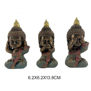 Conjunto de 3 Imagens/Peças - Buda Conjunto de 3 peças Buda Resina