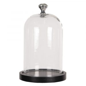Campânola com Base Preta e Vidro – Pequena Bonita Campânola/Cúpula com base preta e vidro, com aplicação no topo