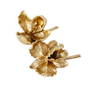 Flor Orquídea Dourada - Mod. Aleatório Bonita flor orquídea decorativa Em poliresina