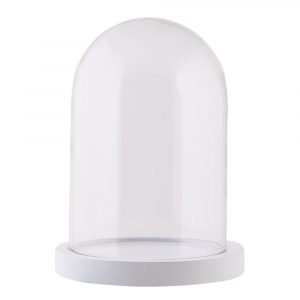 Campânola com Base Branca e Vidro Bonita Campânola/Cúpula com base brancaa e vidro
