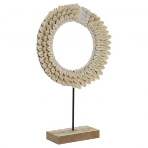 Peça Decorativa Conchas Bonita peça/estatueta em conchas Base em Madeira e Metal