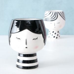 Jarra/Vaso Rosto - Riscas Jarra Rosto (pescoço riscas) Em cerâmica