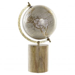 Globo com Base em Madeira Bonito Globo Terrestre com Base em Madeira