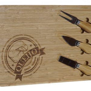 Set 4 Peças - Tábua + 3 Acessórios de Corte Bonito e útil conjunto para queijo ou enchidos Em Bambu