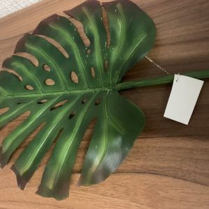 Folha Verde Bonita folha de planta Artificial, com toque e aspeto natural (Medidas só da folha - largura: 33 cms, altura: 35 cms)