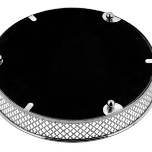 Tabuleiro Redondo com Espelho - Mod. Trellis Bonito tabuleiro em formato redondo com espelho no interior Prateado