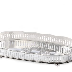 Tabuleiro Cobre/Latão Oval – Grande Bonito Tabuleiro com Gravação Material de Alta Qualidade e Durabilidade