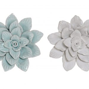 Flor Decorativa em Cerâmica – Azul Claro (Bicos) Bonita Flor Decorativa em Cerâmica Possibilidade de pendurar em parede ou como figura decorativa de pousar