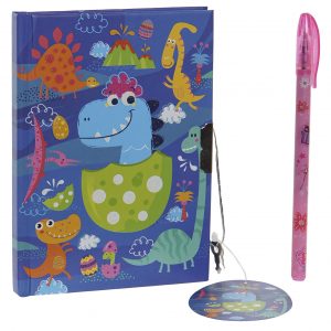 Bloco Diário com Caneta - Dinossauros Bonita caixa de oferta com bloco/diário com caneta Tema: Dinossauros