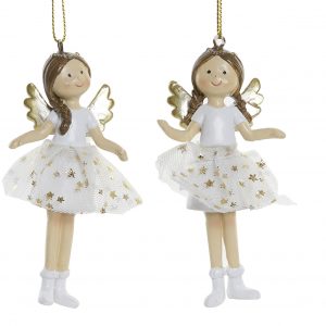 Pendente Árvore de Natal - Anjo Bonito pendente para árvore de Natal. Anjo em Resina e Tecido Modelo aleatório