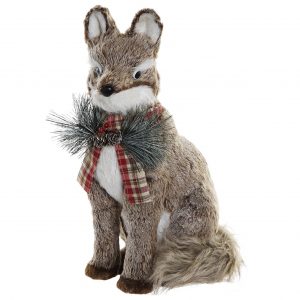 Figura Raposa de Natal Bonita Raposa Decorativa de Natal