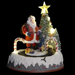 Peça Decorativa com luz LED e movimento Bonita peça decorativa com luz led e movimento Pai Natal e Comboio