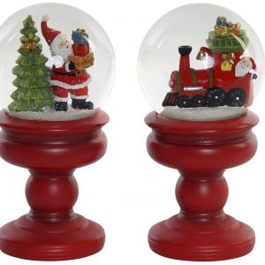 Globo com Pé – Comboio Natal Bonito Globo em Vidro com Pé em Cerâmica Comboio de Natal