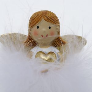 Peça Decorativa Anjo - Branco Bonito Anjo em Resina e Poliester Branco