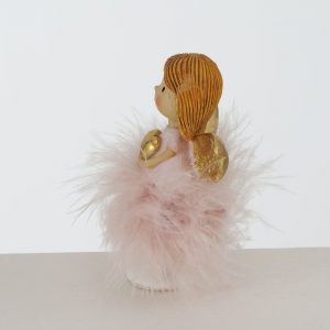 Anjo em Poliresina – Modelo Estrela Figura Menina Anjo com estrela dourado Poliresina e poliester Rosa e dourado