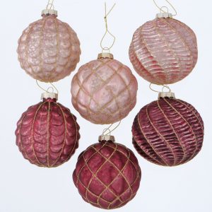 Bola Pendente Vidro – Vermelho Escuro (Modelo Aleatório) Bonita bola pendente para árvore de natal em vidro Vermelho Escuro com pormenor dourado (modelo aleatório)