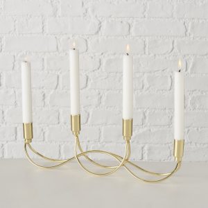 Castiçal em Metal Dourado Bonito castiçal decorativo em metal dourado Para 4 velas