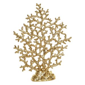 Coral Dourado Bonita peça decorativa coral Em resina dourada