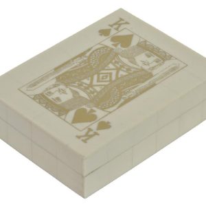Caixa com Jogo de Cartas - Pérola e Dourado Bonita caixa com jogo de cartas Peça além de útil, bonita para decoração