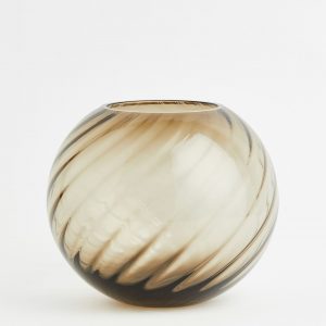 Jarra Redonda "Bola" - Bege Bonita jarra vidro bege
