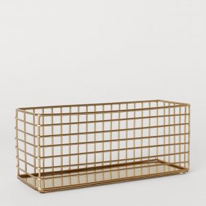 Cesto Metálico Dourado Bonito cesto em metal dourado