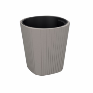 Vaso Plástico Cor Taupe - Grande (Modelo Riscas Verticais) Bonito Vaso em Plástico Cor Taupe