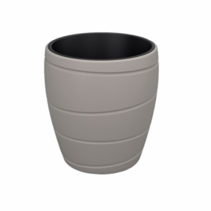 Vaso Plástico Cor Taupe - Grande (Modelo Riscos Horizontais) Bonito Vaso em Plástico Cor Taupe