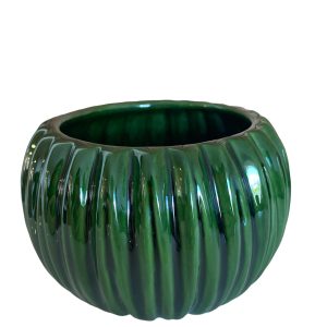 Vaso Verde – Cerâmica Vidrada (baixo) Bonito vaso/jarra em cerâmica cor verde musgo