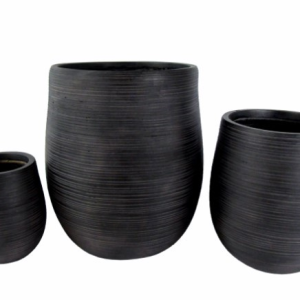 Vaso Fibra de Argila - Preto (Riscos 2 - Grande) Bonito vaso em fibra de argila Cor: preto