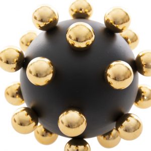 Peça Decorativa - Bola Metal Bonita e diferente peça decorativa em metal Bola preta com aplicações douradas