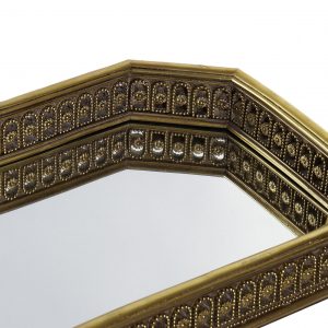Bandeja Clássica Fundo Espelho - Dourada Bonita e elegante bandeja em resina dourada, com fundo em espelho