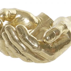Centro Mesa/Despeja Bolsos - Mãos Douradas Bonita peça em formato de mãos douradas Poderá servir de bandeja despeja bolsos, centro de mesa, cesto de toalhas de rosto, etc