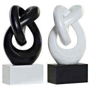 Escultura Decorativa - Abstrato (Base Preta) Bonita escultura abstrata em resina Base preta, escultura branca