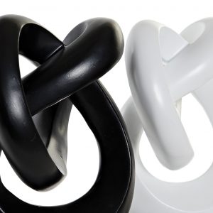 Escultura Decorativa - Abstrato (Base Preta) Bonita escultura abstrata em resina Base preta, escultura branca