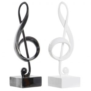 Escultura Clave de Sol - Preta Bonita Escultura em Resina Cor: Preto