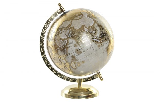 Globo Alumínio e PVC Bege/Dourado