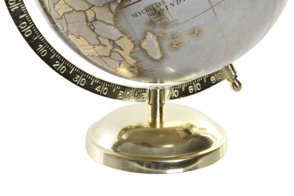 Globo Alumínio e PVC Bege/Dourado