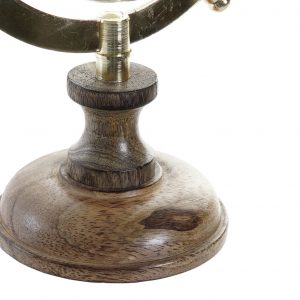 Globo Alumínio, PVC e Madeira - Bege e Dourado Bonito globo com base em madeira, estrutura em metal dourada e pvc