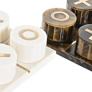 Jogo Galo Resina/Metal - Bege Bonito, Original e Decorativo Jogo do Galo Resina/Metal - Bege