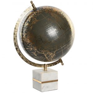 Globo Terrestre PVC Mármore - Preto/Dourado Bonito e elegante globo terrestre com base em mármore