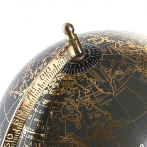 Globo Terrestre PVC Mármore - Preto/Dourado Bonito e elegante globo terrestre com base em mármore