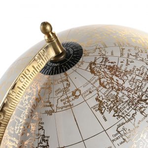 Globo Terrestre PVC Mármore - Branco/Dourado Bonito e elegante globo terrestre com base em mármore