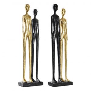 Figura Decorativa 2 Pessoas - Preto e Dourado Bonita e elegante peça/escultura decorativa em resina Preto e Dourado